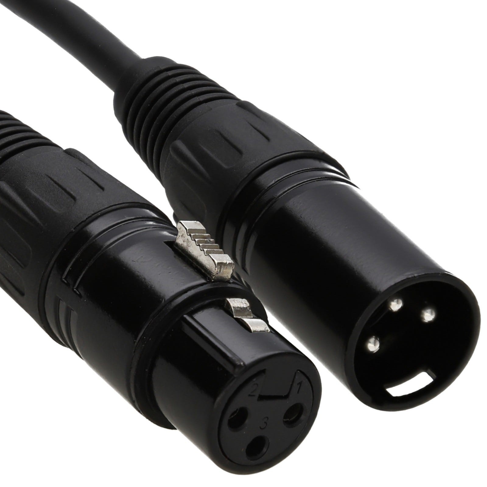 30cm XLR Microphone Male to Female Audio Cable Black Balanced Mic Lead PA