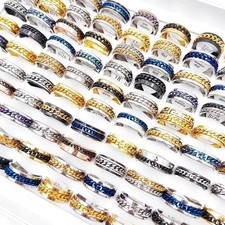 Anti Anxiety Spinner Fidget Rotating Cuban Men Women '304' Stainless Steel Ring