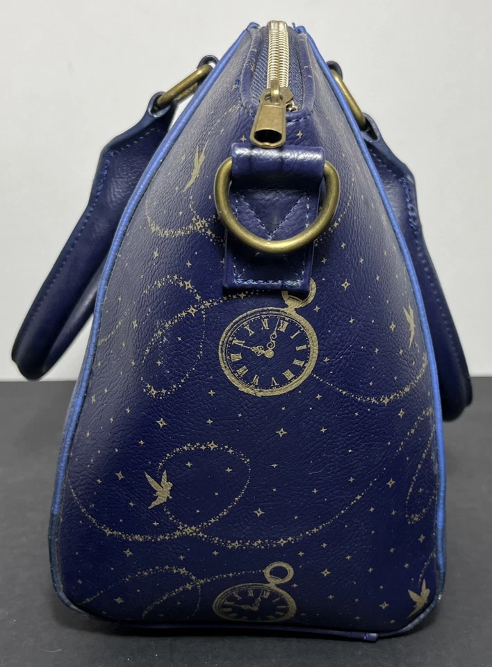 Loungefly Disney Tinker Bell & Peter Pan Satchel Bag Purse Night Sky Blue - Image 2 of 4