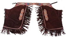 S Horse Western Fashion Cowboy Show Tooled Leather Chinks 924J01BR