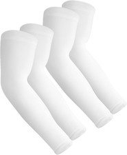 2 Pair Sun Protection Cooling Arm Sleeves Compression - 2 Pairs - Crisp White