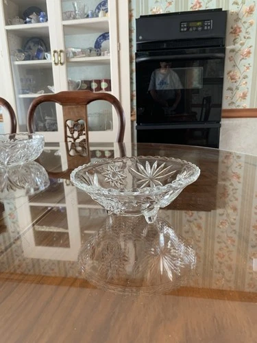 Anchor Hocking - Vintage  Star of David 3-Footed Pressed Glass Bowl.