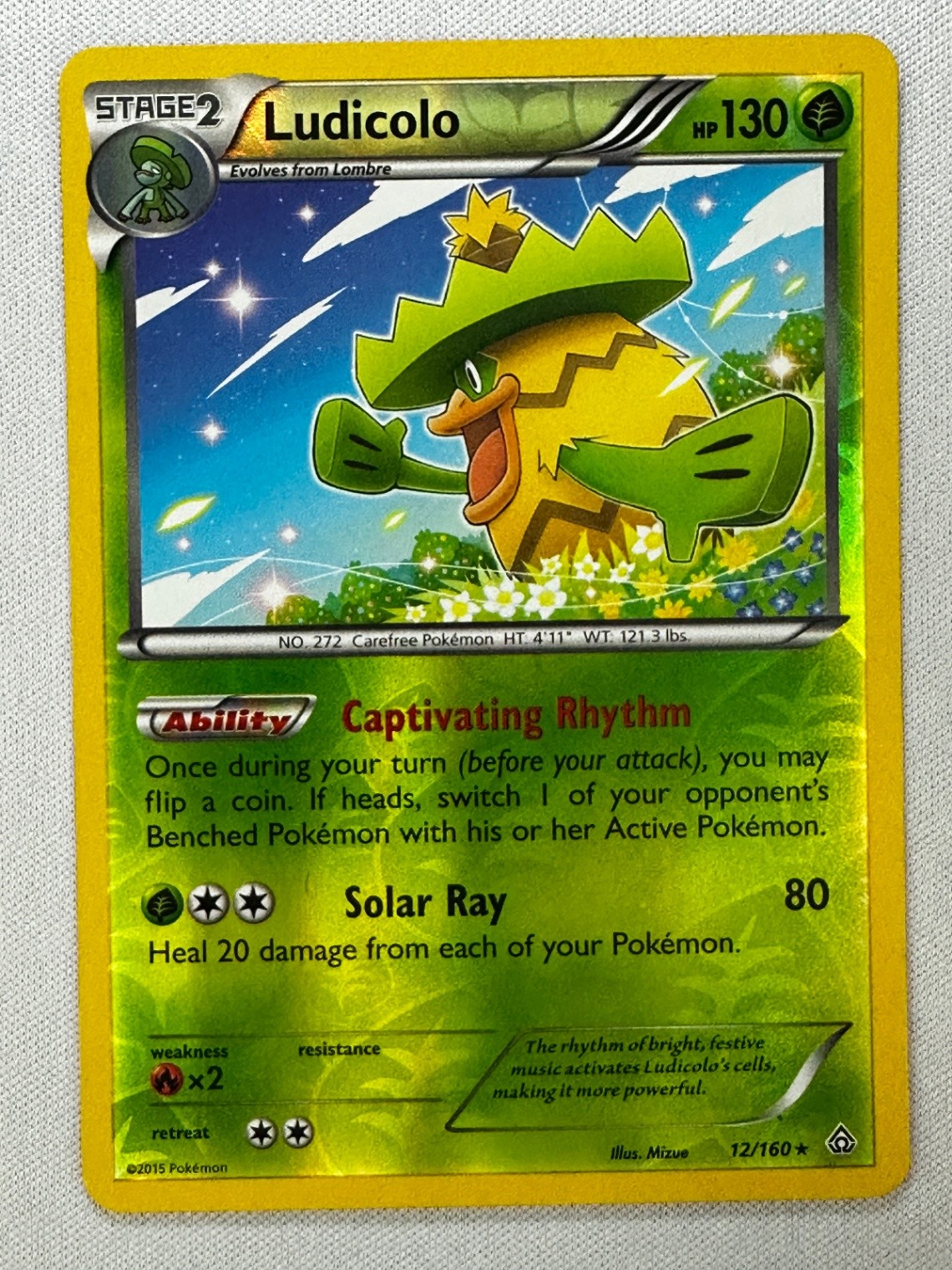 Ludicolo XY - Primal Clash 12/160 Reverse Holofoil Holo Rare NM