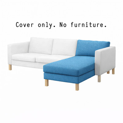 Ikea Karlstad Add-on Chaise Longue Lounge Slipcover only Korndal Blue 901.187.93