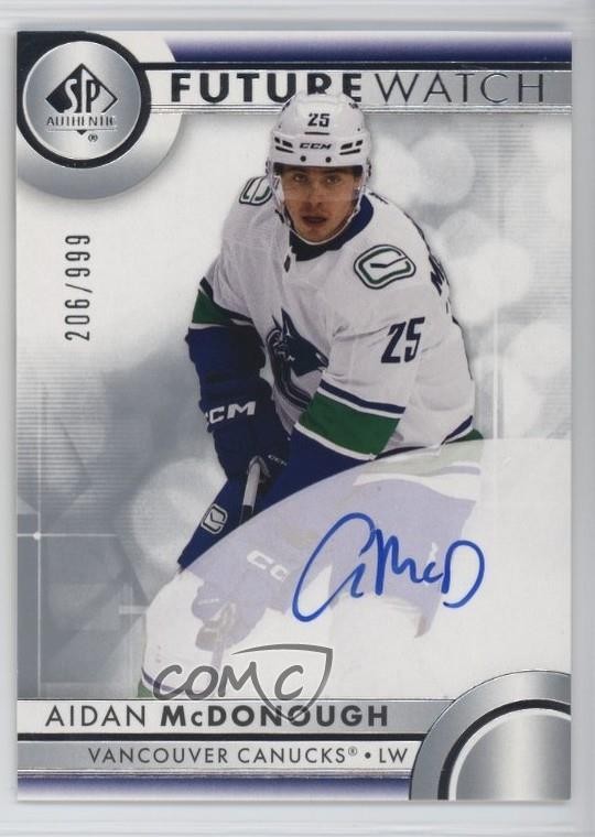 2023-24 SP Authentic Auto Future Watch 206/999 Aidan McDonough #144 Auto s5j
