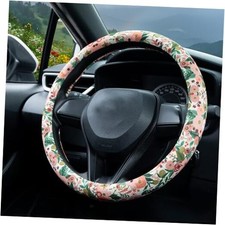 Steering Wheel Cover Auto Steering Wheel Protector, Watercolor Burgundy Flowers