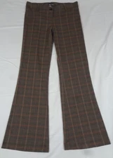 VINTAGE WET SEAL PLAID BROWN MEDIUM STRETCHY WOMENS PANTS L94