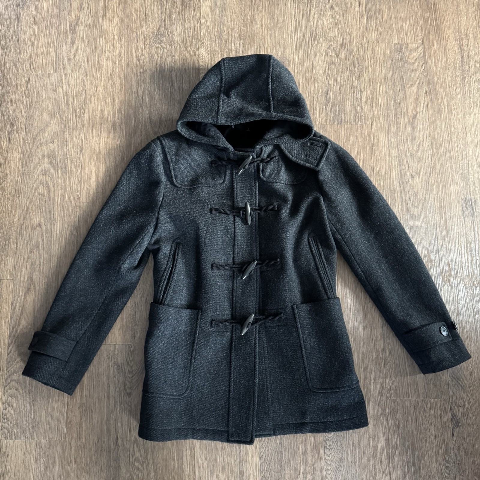 UNIQLO +J Wool Duffle Coat Gray/Dark Navy S Jil Sander Collab Toggle Closure