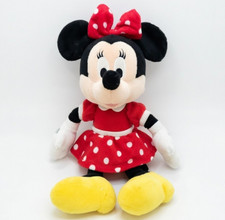 Disney Parks Minnie Mouse Plush 13" Classic Red Polka Dot Dress Stuffed Animal