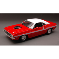 Dodge Challenger R/T Coupe' 1970 Red/White 1:24 Maisto Auto Stradali -D- Neues M