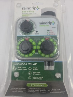 Raindrip Set-n-Flow Automatic Water Timer R675CT Analog Hose or Drip Timer New