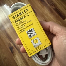 STANLEY Cord Max 3-Outlet Polarized 2-Prong Indoor Extension Cord 5ft 
