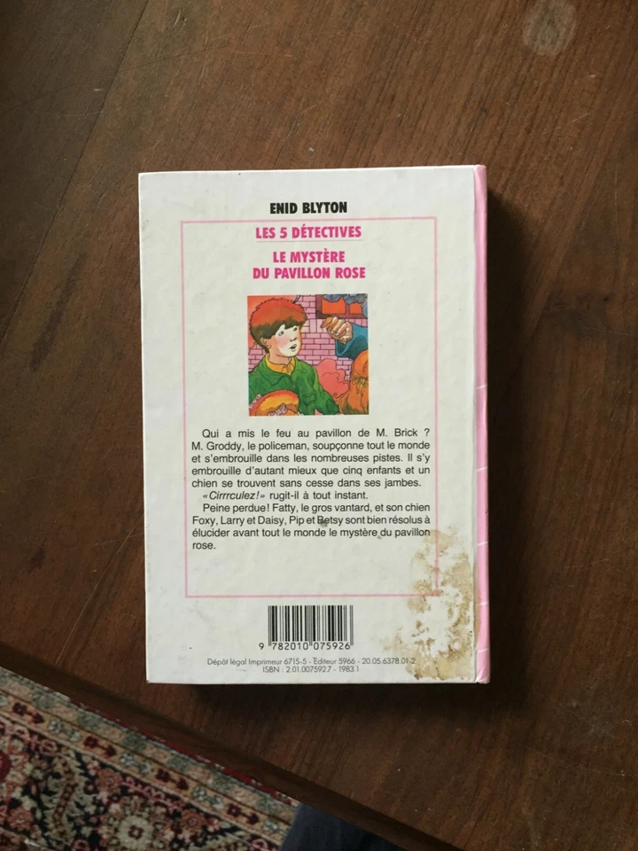 BIBLIOTHEQUE ROSE ENID BLYTON LES 5 DETECTIVES mystere du pavillon rose 1983 1 - Photo 2/2