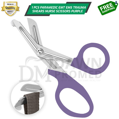 Paramedic EMT EMS Trauma Shear Nurse Scissor First Aid 7.25'' Purple German Grade