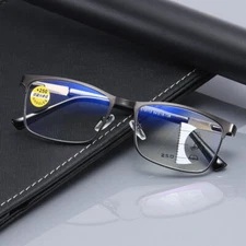 2 Pairs Metal Progressive Multifocus Reading Glasses Bifocal Presbyopic Readers
