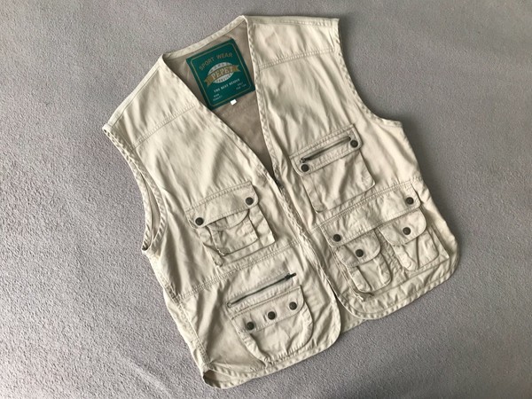 Chaleco tipo pescador vintage Pepe Jeans, color arena, talla M
