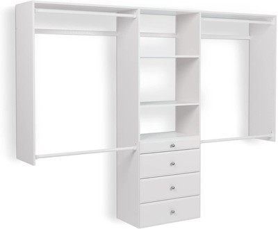 Easy Track OK7272 Tower Closet Organizer Wall Mounted Wardrobe Storage Kit White