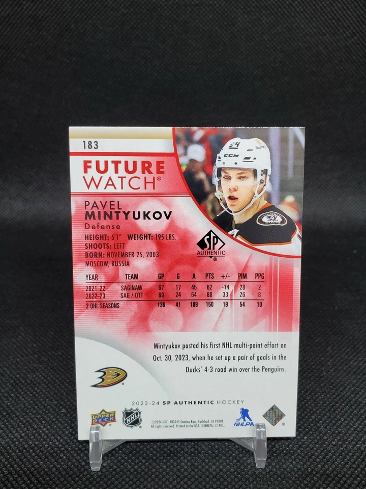 2023-24 SP Authentic Pavel Mintyukov 183 Future Watch - Image 2 of 2