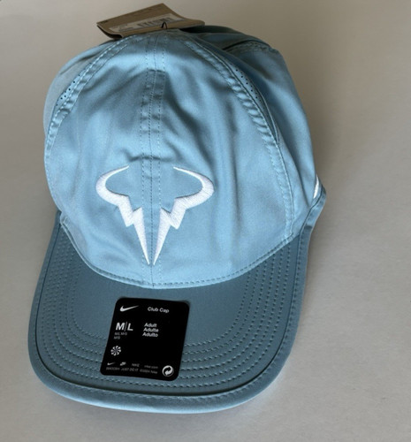 Nike DriFit Rafa Hat M/L Nadal FB5600-464 Tennis Club Cap Denim Turquoise RARE