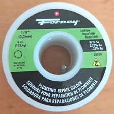 Forney 38050 4oz (1/4lb) Lead Free Silver Bearing Solid Solder USA NEW FS
