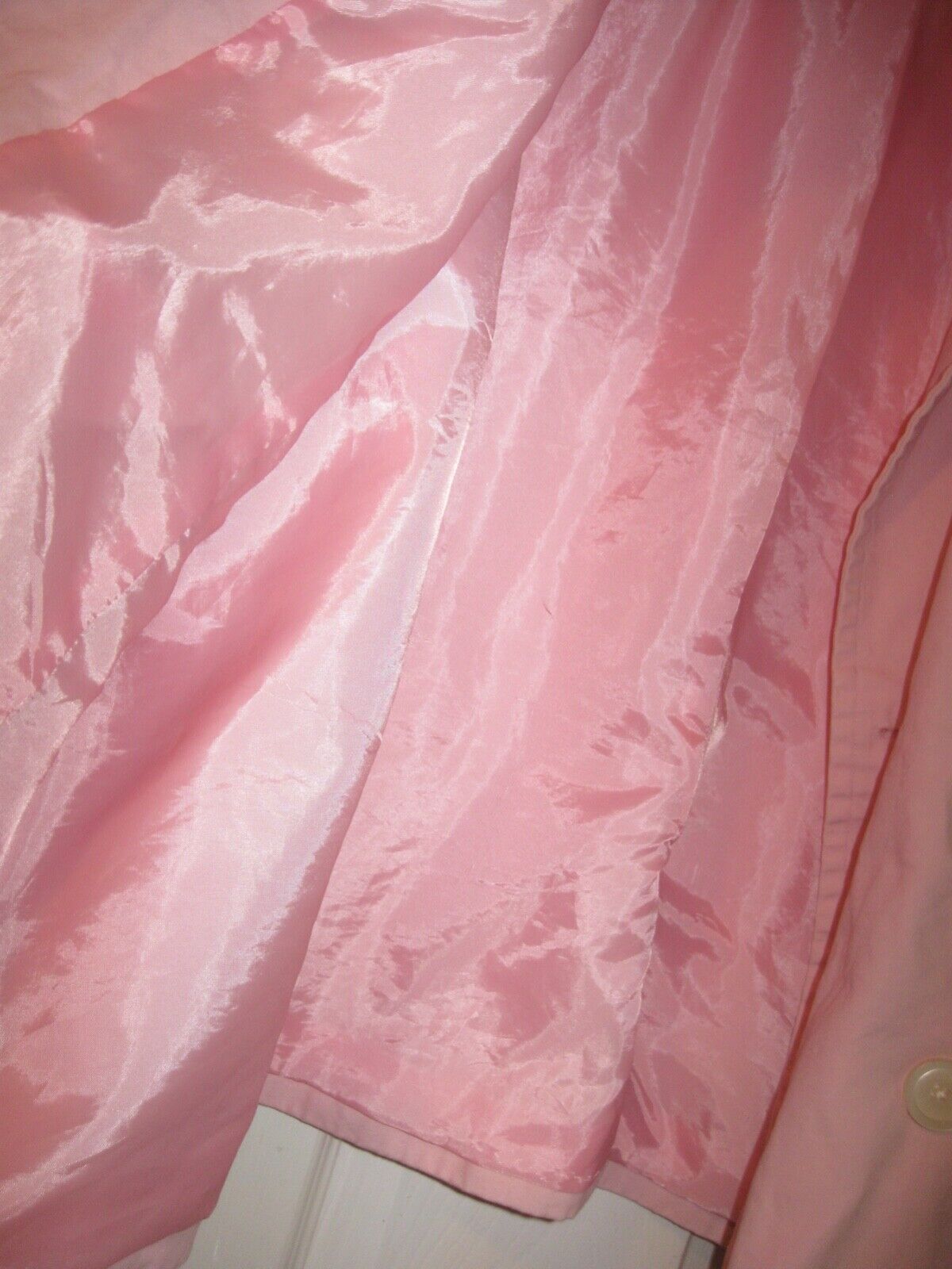 vtg 90's CHAPS double breasted pink cotton peacoa… - image 4