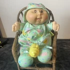 VTG 1992 Love & Care Toddler Cabbage Patch W/Bottle Brown Eyes