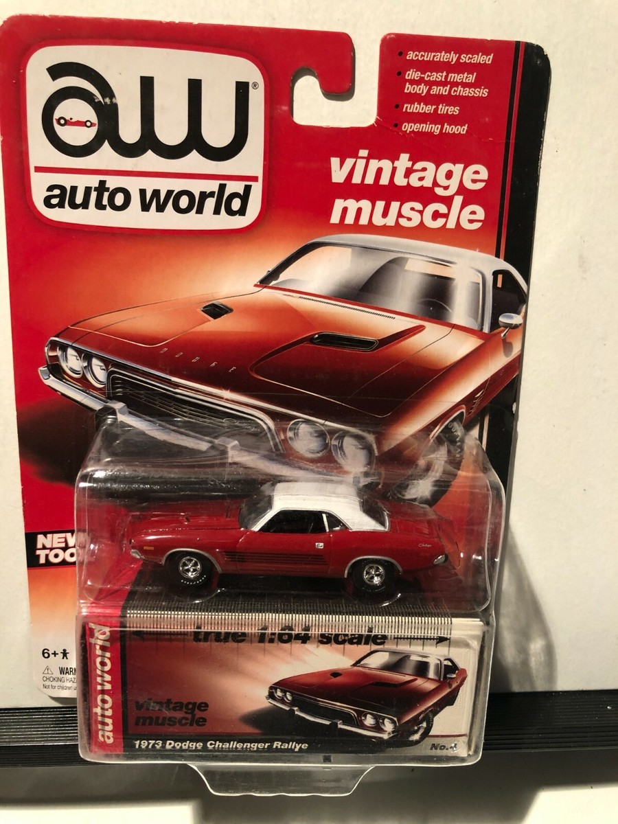 1/64 AUTO WORLD 1973 DODGE CHALLENGER RALLYE RED AND WHITE TOP | eBay