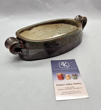 Hudson Valley Pottery Small Oval Baker Dish Ceramic Bowl Handle Kate Poland Clay