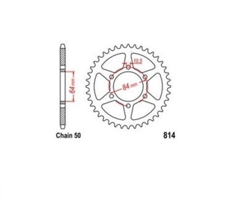 Roue a chaîne 45 dents en acier renforcé pour Suzuki GSX 400 S 80-87