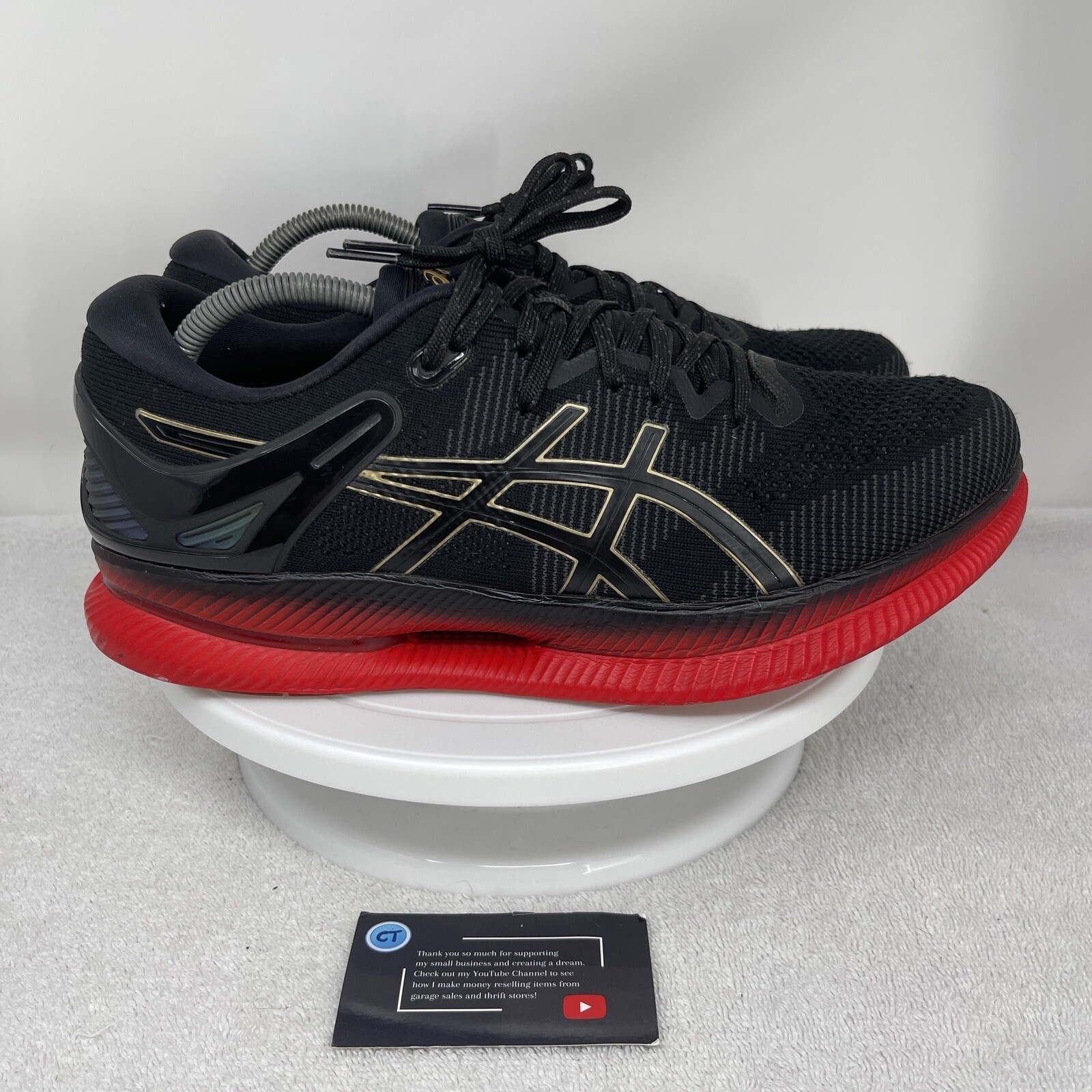 Asics Men's MetaRide Size 11 Running Shoe Black Classic Red