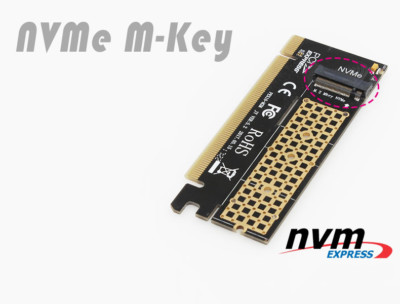 M.2 NVMe SSD PCIe 4.0 3.0 X16 Adapter Card M Key
