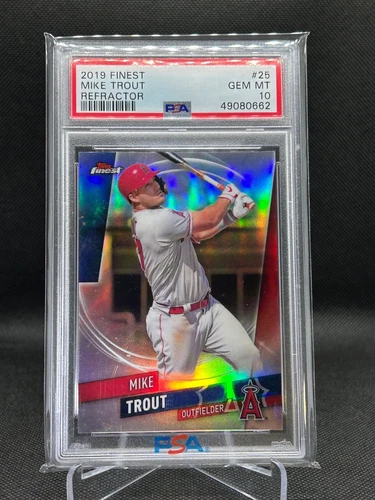 Mike Trout 2019 Topps Finest REFRACTOR - PSA 10 Gem Mint - Card #25