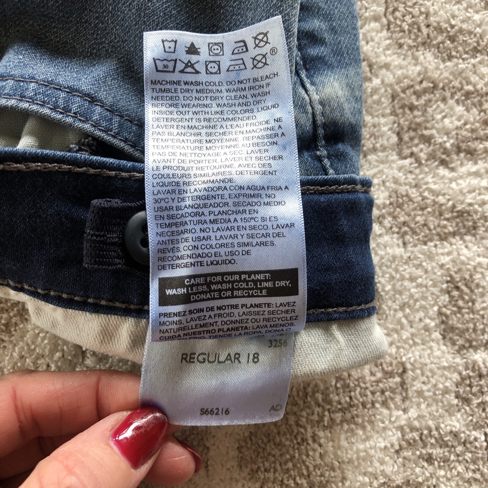 Signature By Levi Strauss Jeans Slim Straight Girls Regular 18 Medium Blue image 8