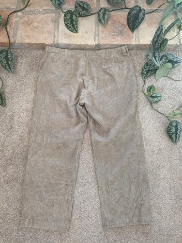 Vintage Jumbo Haggar Cord Trousers Straight 90s Corduroy Pants Biege Chino 42x30 - Picture 2 of 7