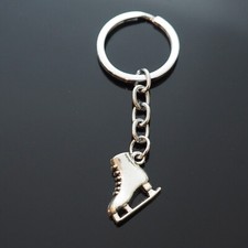 Vintage Silver Ice Skate Skating Charm Pendant 21x18x6mm Keychain Gift