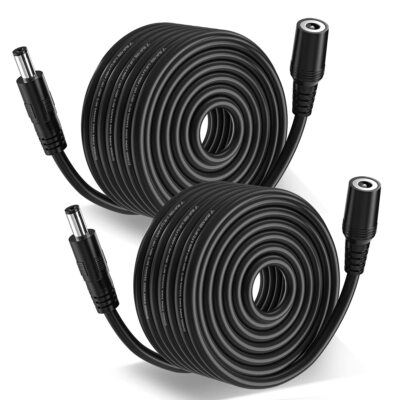 20FT DC Power Extension Cord 5.5mm x 2.1mm12v DC Power Supply Adapter ...