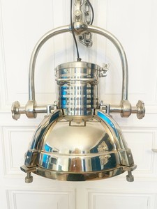 Nautic Hängeleuchte Alu vernickelt Deckenlampe Industrial Retro | eBay