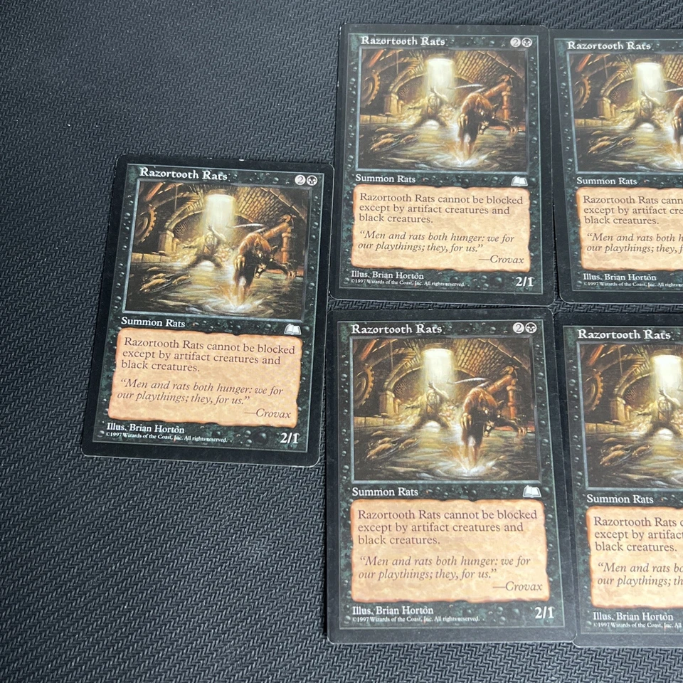 Razortooth Rats Weatherlight MTG Magic the Gathering Black Playset English 6 - Image 2 of 4