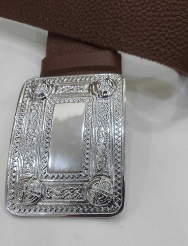 Scottish Brown Leather Kilt Belt High Land Wear Mild Grain S M L XL Sizes - Picture 14 of 27