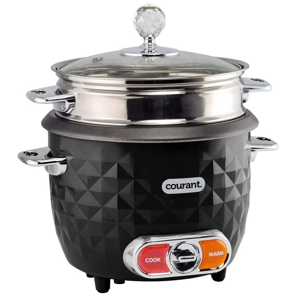 COURANT 5 Cup Rice Cooker & Steamer 10 Cups Cooked Rice One-Touch Auto+Keep Warm