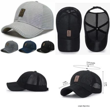 US 1 Pcs Men's Mesh Baseball Cap Snapback Sun Protection Breathable Sports Hat