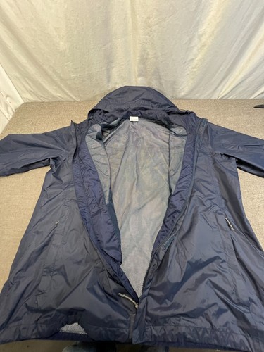 Giacca antipioggia Columbia uomo XXL con cappuccio blu full zip confezionabile usata in ottime condizioni - Foto 9 di 11