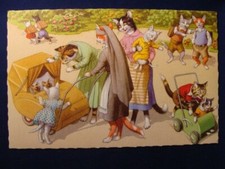 Cats Taking Kittens for a Walk Alfred Mainzer...