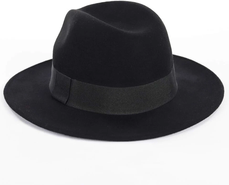Wool Felt Wide Brim Fedora Hats for Women Men - Image 2 of 4