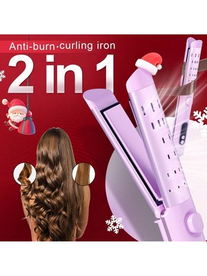 NOVUS 2-In-1 Airflow Curler -Ceramic Flat Straightener And Curler,Anti-Scalding