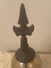 Vintage Fleur De Liz Cast Iron Design Amber Glass Globe Table Decorative Home — photo 4