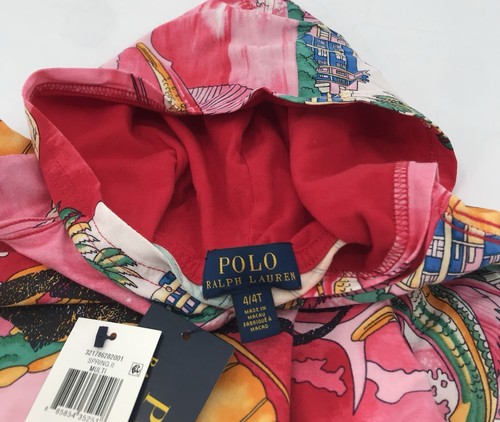 POLO Ralph Lauren Sweatshirt Boys Size 4/4t Tropical Beach Lobster Pink Red - Picture 8 of 12