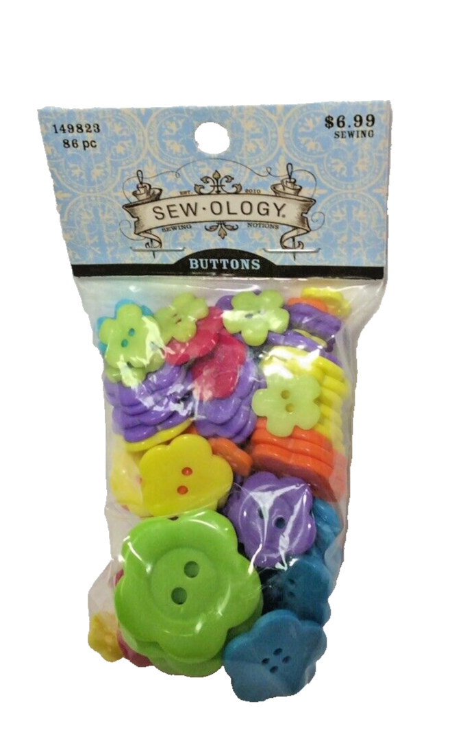 Sewology Bright Flower Buttons 86 Piece Pack eBay