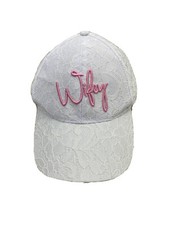 Womens Miss to Mrs Wifey Bride Ball Cap Hat White Lace Embroidery Adjustable