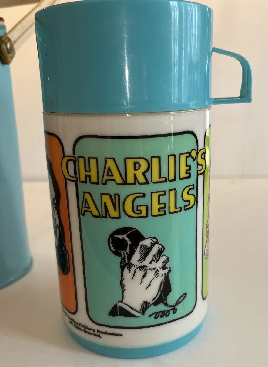 1977 CHARLIES ANGELS Vinyl Lunch Bag/Lunch Box & Thermos TV Spelling